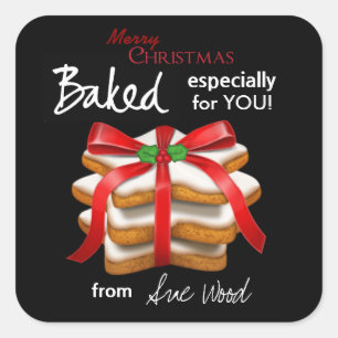 Elegant kerstkoekje Cookie Gift Label Stickers