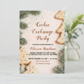 Elegant kerstkoekjesuitwisselingsfeest kaart (Staand voorkant)