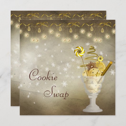 Elegant kerstkoekjeswisselaar kaart (Voorkant / Achterkant)