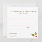 Elegant kerstkrans cadeaubon (Achterkant)