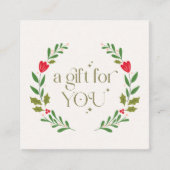 Elegant kerstkrans cadeaubon vierkante visitekaartje (Voorkant)
