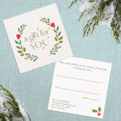Elegant kerstkrans cadeaubon vierkante visitekaartje