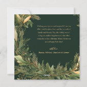 Elegant Kerstkrans Groen Botanisch groen Feestdagenkaart (Achterkant)