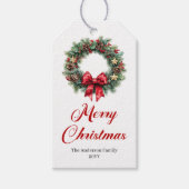 Elegant kerstkrans kerstcadeau label cadeaulabel (Voorkant)