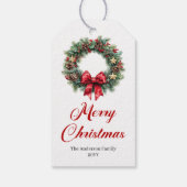 Elegant kerstkrans kerstcadeau label cadeaulabel (Achterkant)