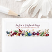 Elegant kerstkrans retouradres etiket (Insitu)