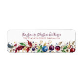 Elegant kerstkrans retouradres etiket (Voorkant)