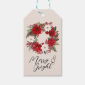  Elegant Kerstkrans Vakantie Adres Cadeaulabel (Voorkant)