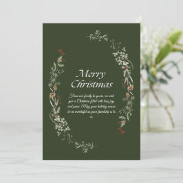Elegant Kerstkrans Wenskaart met Wishes Kaart