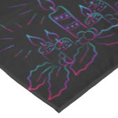 Elegant kerstkreet en kaarsen neon zwart tafelkleed (Gekanteld)