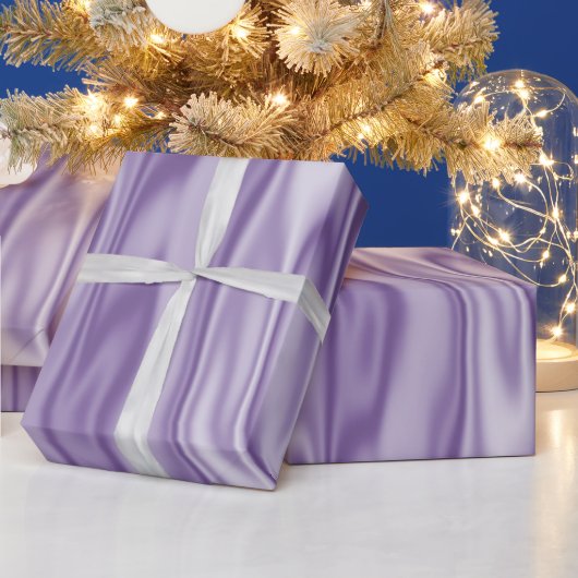 Elegant kerstlavender Faux Satin Graphic Cadeaupapier (Feestdagen)