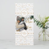 Elegant kerstliefdesfoto feestdagenkaart (Staand voorkant)