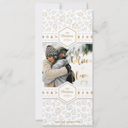Elegant kerstliefdesfoto feestdagenkaart (Voorkant)
