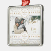 Elegant kerstliefdesfoto metalen ornament (Links)