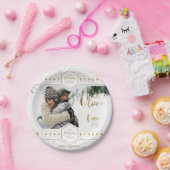 Elegant kerstliefdesfoto papieren bordje (Feest)