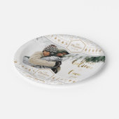 Elegant kerstliefdesfoto papieren bordje (Gekanteld)