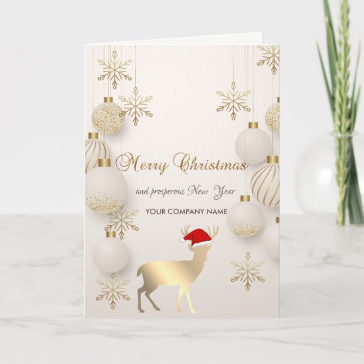 Elegant, kerstman, Balls Holiday Card Feestdagen Kaart (Voorkant)
