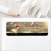 Elegant Kerstman Deer Santa Hat, Faux Gold Etiket (Insitu)