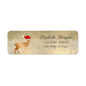 Elegant Kerstman Deer Santa Hat, Glittery Etiket (Voorkant)