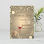 Elegant Kerstman Deer Santa Hat, kerstfeest Kaart (Staand voorkant)