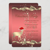 Elegant Kerstman Deer Santa Hat, kerstfeest Kaart (Voorkant / Achterkant)