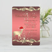 Elegant Kerstman Deer Santa Hat, kerstfeest Kaart (Staand voorkant)