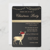 Elegant Kerstman Deer Santa Hat, kerstfeest Kaart (Voorkant)