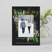 Elegant kerstman Greenery Greeting Folie Kaart (Staand Voorkant)