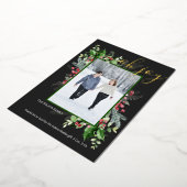 Elegant kerstman Greenery Greeting Folie Kaart (Gedraaid)