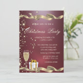 Elegant, Kerstmanhoed, Glas, Rode Corporate Kerstm Kaart (Staand voorkant)