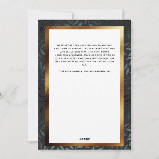 Elegant Kerstmis 1 fotograaf botanisch Feestdagenkaart (Achterkant)