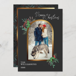 Elegant Kerstmis 1 fotograaf botanisch Feestdagenkaart