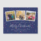 Elegant Kerstmis 3 Foto Collage Holiday Kaart (Voorkant)