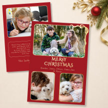 Elegant Kerstmis 4 Foto Boog Rood en Goud