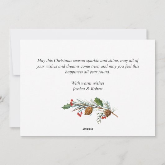 Elegant Kerstmis 5 Foto Collage Modern Greeting Feestdagenkaart (Achterkant)