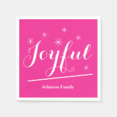 Elegant Kerstmis Aangepast naam Cute Pink Servet (Voorkant)