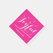 Elegant Kerstmis Aangepast naam Cute Pink Servet (Hoek)
