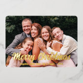 Elegant Kerstmis aangepaste foto Folie Feestdagenkaart (Voorkant)