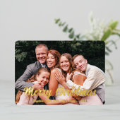 Elegant Kerstmis aangepaste foto Folie Feestdagenkaart (Staand Voorkant)