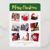 Elegant Kerstmis Aangepaste Foto Folie Feestdagenkaart (Voorkant)