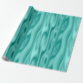 Elegant Kerstmis Aqua Faux Satin Graphic Cadeaupapier (Uitgerold)
