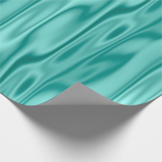Elegant Kerstmis Aqua Faux Satin Graphic Cadeaupapier (Hoek)