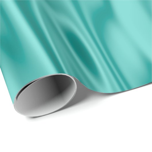 Elegant Kerstmis Aqua Faux Satin Graphic Cadeaupapier (Rol Hoek)