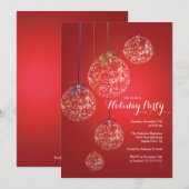 Elegant Kerstmis Balls Holiday Uitnodiging (Voorkant / Achterkant)