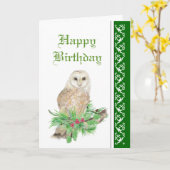 Elegant Kerstmis, Barn Owl, Bird Kaart (Gele Bloem)