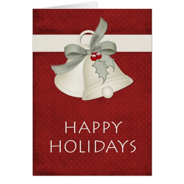 Elegant Kerstmis Bells Prettige feestdagen Kaart (Voorkant)