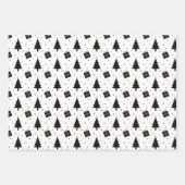 Elegant Kerstmis Black Gold Scandinavian Pattern Inpakpapier Vel (Voorkant 3)