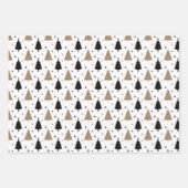 Elegant Kerstmis Black Gold Scandinavian Pattern Inpakpapier Vel (Voorkant)