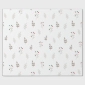 Elegant Kerstmis Blad & Bes Inpakpapier (Vlak)