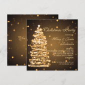 Elegant Kerstmis Bokeh Tree Holiday Party Gold Kaart (Voorkant / Achterkant)